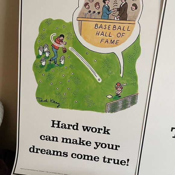 Positive Attitude 1980’s Posters Work Hard Goals Do Good set of 6!! - Picture 5 of 14